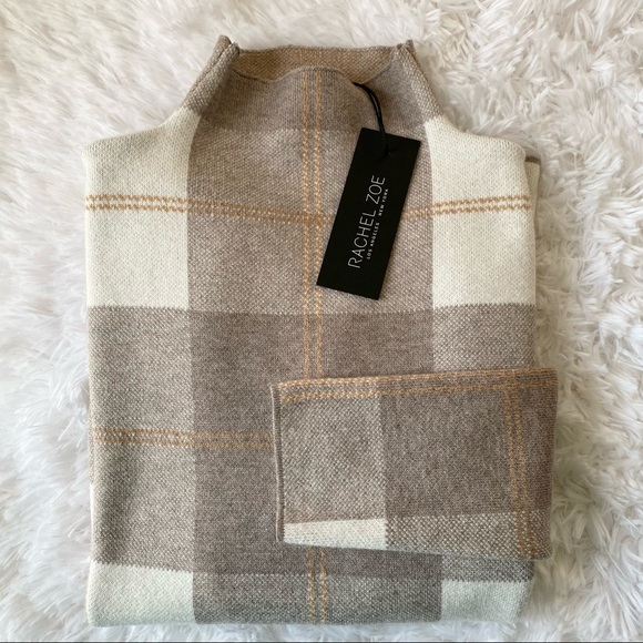 Rachel Zoe Sweaters - Rachel Zoe Plaid Mock Neck Sweater